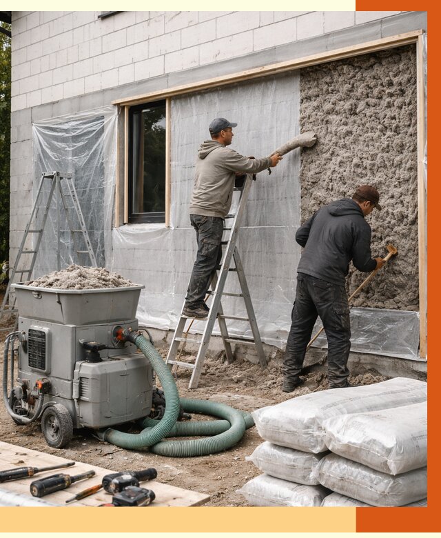 Утепление дома из газобетона эковатой в Гукове от 4620 руб./м2 | ТепломастерГкв